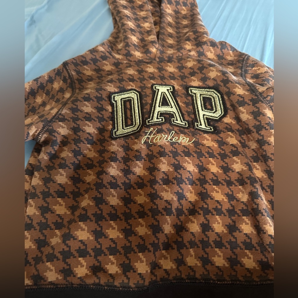Kids Houndstooth Hoodie - Brown